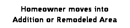 Text Box: Homeowner moves into Addition or Remodeled Area
