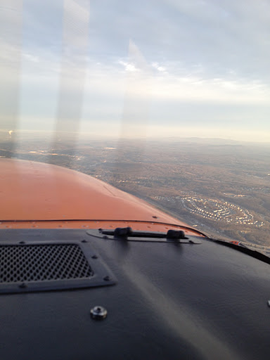 Flying a Cessna Skyhawk 172 on a cold winter day. No snow though!
