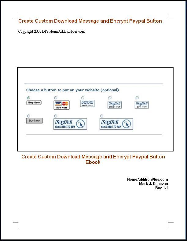 Create Custom Encrypted Paypal Button Ebook