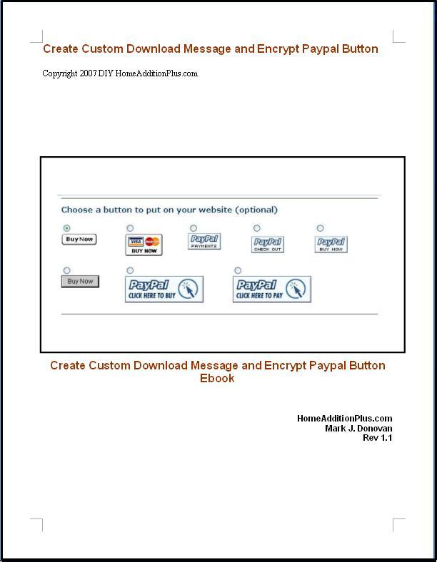 Create Custom Encrypted Paypal Button Ebook