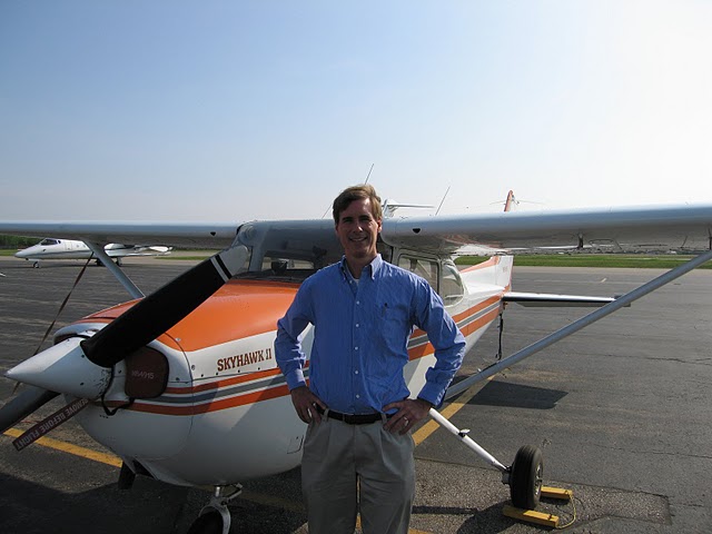 Here's me after just completing my first solo flight in a Cessna 172 Skyhawk.