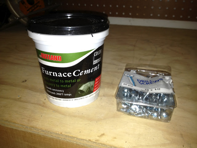 Furnace cement and self-tapping screws