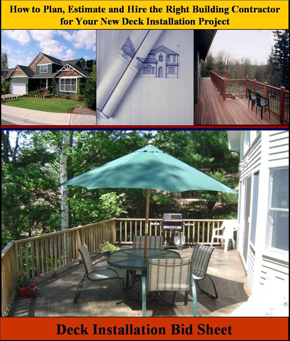 Deck Installation Bid Sheet