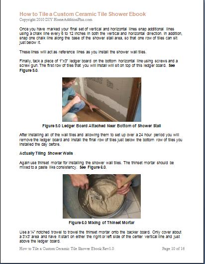 Sample page of How to Tile a Custom Ceramic Tiled Shower Ebook