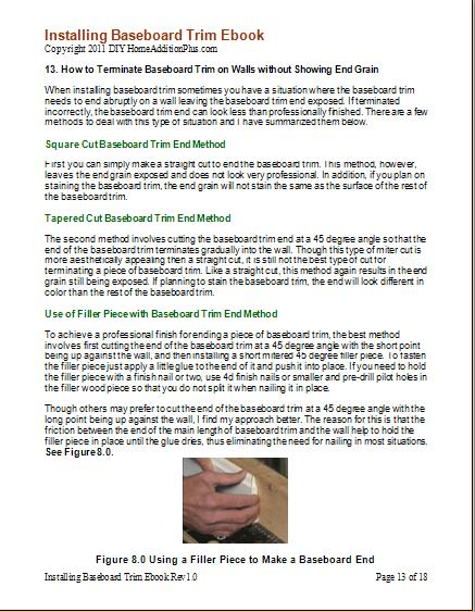 Sample page of Installing Baseboard Trim Ebook