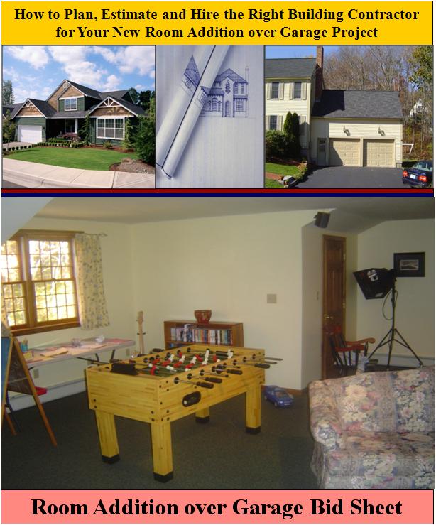 Room Addition over Garage Bid Sheet