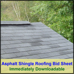 Asphalt Shingle Roofing Bid Sheet