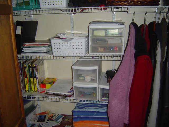 A closet in need of a better closet organization system