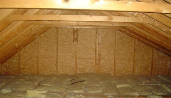 Collar ties fastened between opposite roof rafters