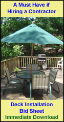Deck Installation Bid Sheet