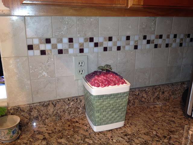 New backsplash in kitchen.
