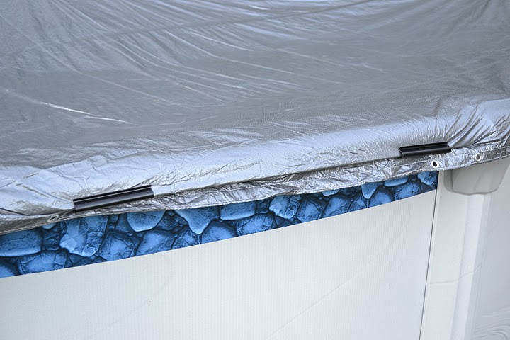 Pool cover clips hold a pool cover firmly, but will also pull off in the event the pool liner breaks, thus saving the pool from catastrophic damage.