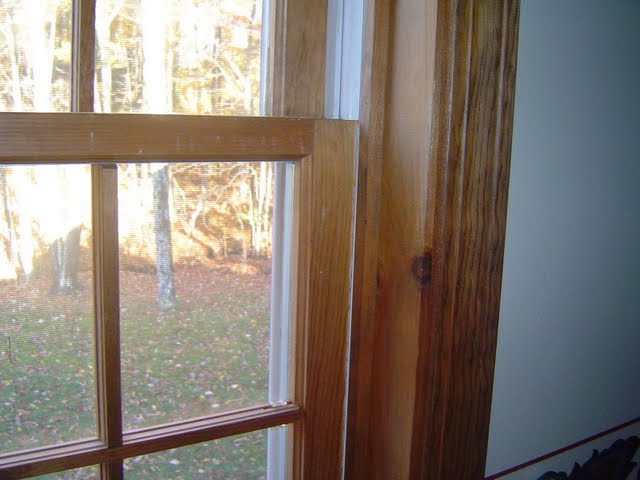 Replace wood windows by first removing window stop molding on inside window jambs.